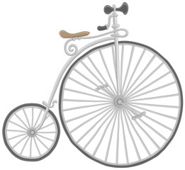 Fototapeta na wymiar Old vintage bicycle with a big wheel