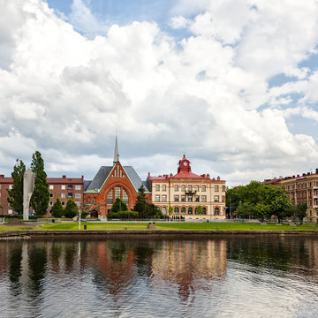 Halmstad riverside buildings