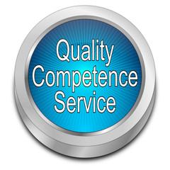 Quality Competence Service Button - 3D illustration