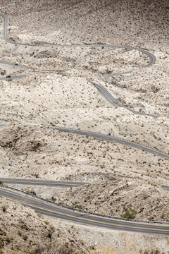 High angle view of Highway 74, Palm Desert, California, USA
