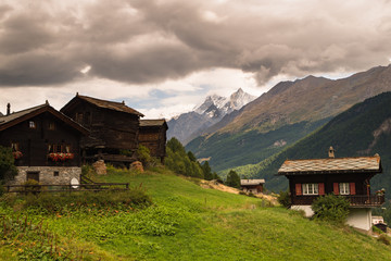 Fototapeta na wymiar Zmutt, a little hamlet above Zermatt, Valais, Switzerland