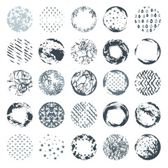Set of different circular textures.