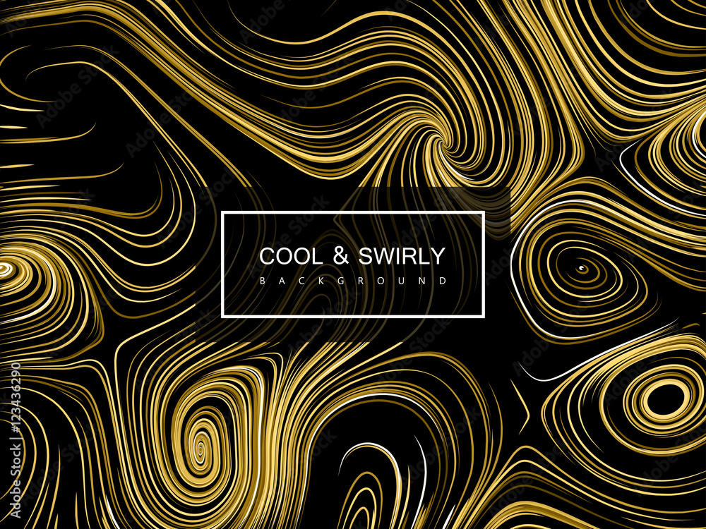 Poster Abstract artistic curl background with swirled stripes.