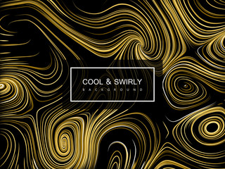 Abstract artistic curl background with swirled stripes.