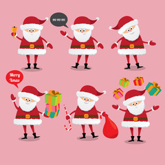 Santa Claus collection. vector illustration