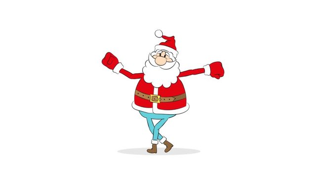 Cartoon Santa Claus walk - animation with alpha channel. It can be placed on any background.