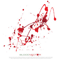 Blood splatter isolated on white background, vector design