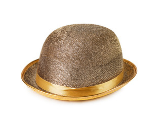 female golden fashionable hat
