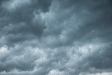 Dramatic black clouds befor rainy
