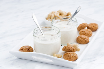 nut yogurt and sweet biscuits