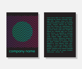 Set of colorful holographic cards. Abstract vector invitations with holographic elements.