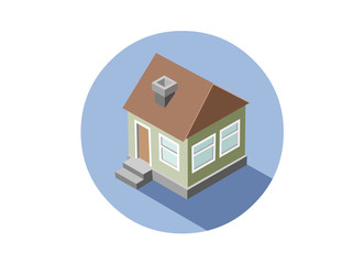 Vector illustration of a isometric home icon, house object, 3D flat design 
