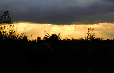 Dramatic sunset and sunrise sky