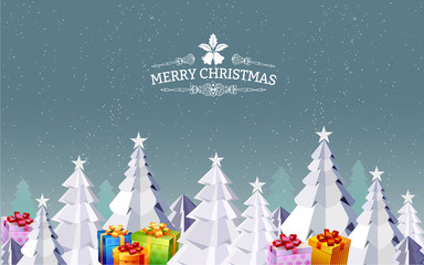 Merry Christmas Landscape. Vector EPS10 illustration