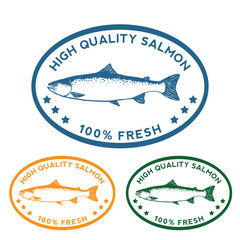 high quality salmon label