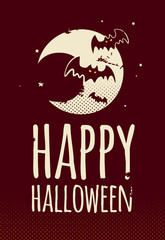 Vector happy Halloween greeting card