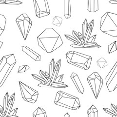 Seamless pattern with crystals.