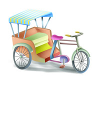 Fototapeta na wymiar A colorful rickshaw