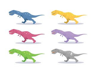 Vector set of dinosaurs, funny illustration for kids fashion and goods