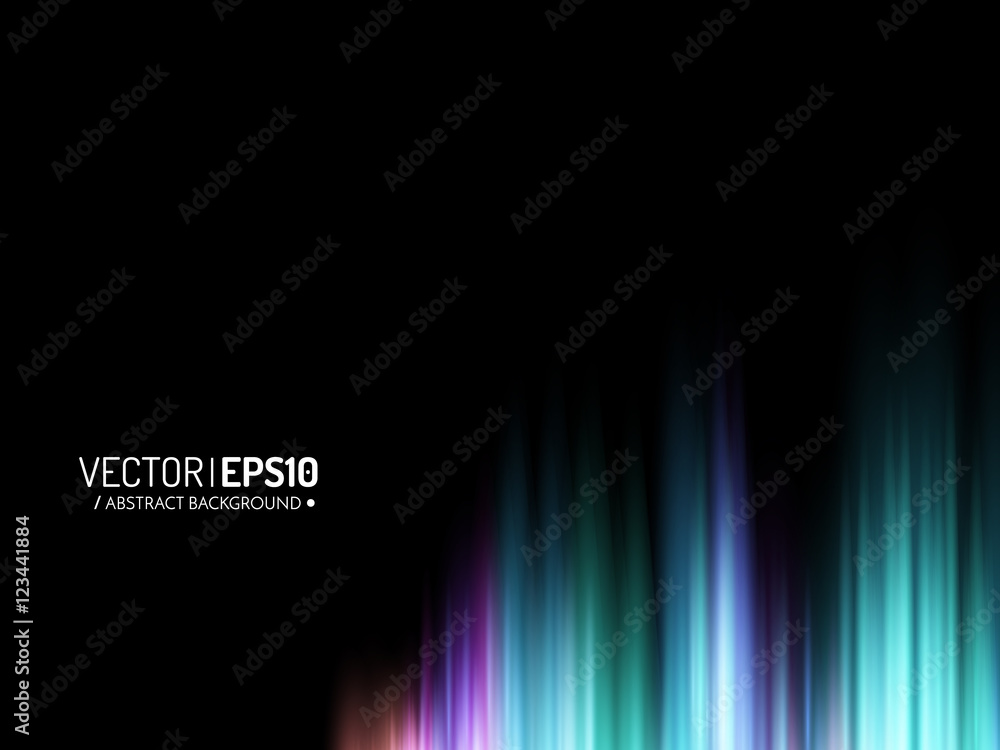 Aufkleber Abstract vector shiny background with glow colorful sound wave