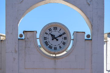 ancient clock placed on roof top