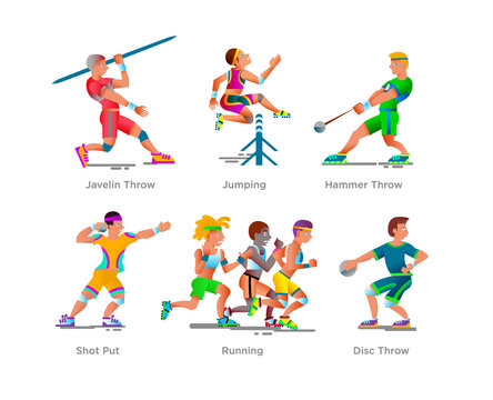 the collection of characters athletics athletes such as javelin,