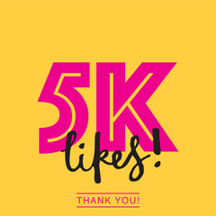 5000 likes social media thank you banner