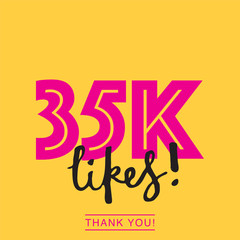 35000 likes social media thank you banner