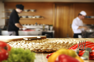 cook chef and table place 