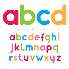 font set vector with color full  on white background for you des