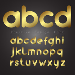 font set vector with Gold Color on Dark background for you desig