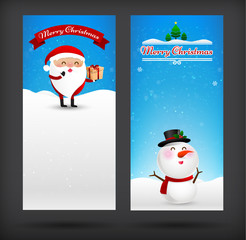 Collection of merry christmas card template with copyspace vecto