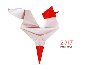 Red rooster origami