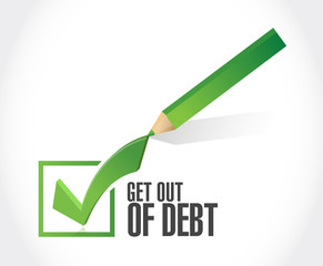 get out of debt check mark sign concept