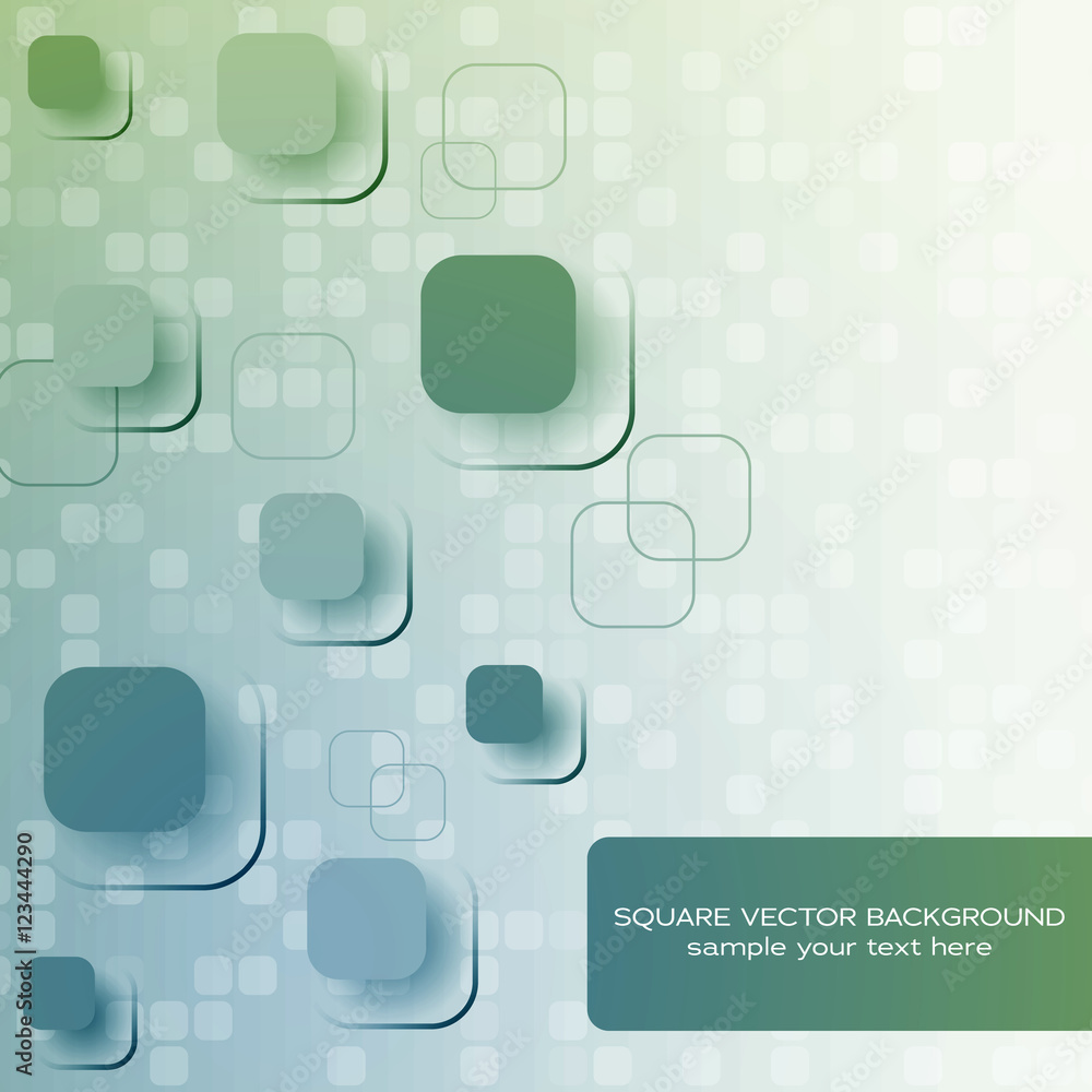 Poster abstract vector background with 3d square composition.