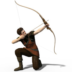 Handsome archer isolated - 123444600