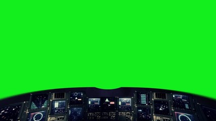 Inside a Spaceship Cockpit on a Green Screen