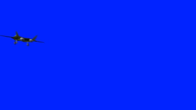 Fighter Jet in Different Stunts and Angles on a Blue Screen Background
