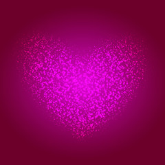 the st. valentine day background with shining heart on center in