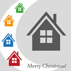 Christmas house. Vector image Christmas house. Silhouette Christmas house. Flat icon Christmas house. illustration Christmas house.