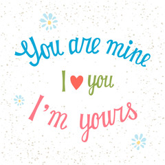 Hand drawn  print with lettering and decoration.