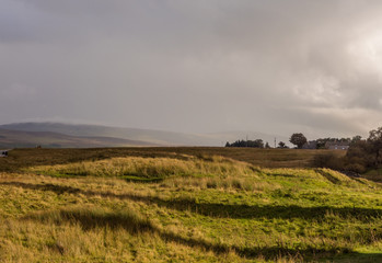 Obraz premium Early Autumn on moorland at Ribblehead, Settle, North Yorkshire, UK