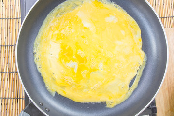 Omelette cooking pan