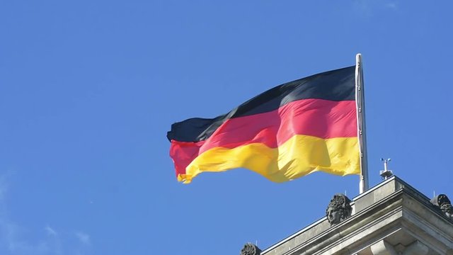 A view of the german flag in the sky