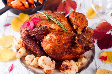 Thanksgiving Dinner with chicken.