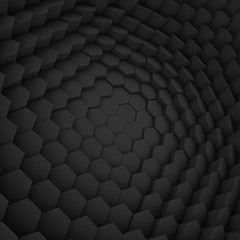 Black abstract hexagons backdrop. 3d rendering geometric polygons - 123450072