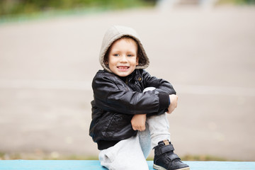 Fototapeta premium Urban kids. Loss of primary teeth in children.