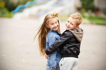 Portrait of a happy children - boy and girl © nata_zhekova