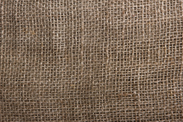 The texture of coarse burlap closeup