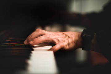 Fototapeta na wymiar Hands Playing Piano